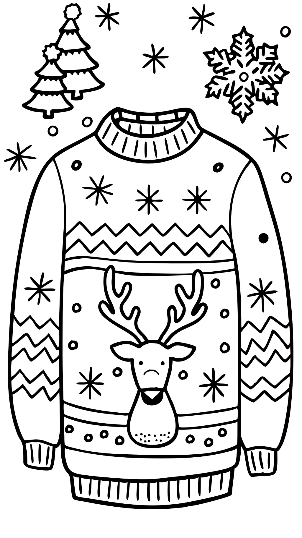 coloriage de pull de Noël laid